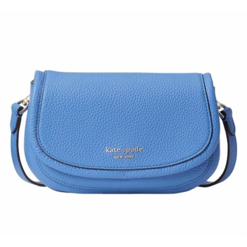 NEW Kate Spade New York Roulette Small Crossbody Bag Leather Crossbody Blue